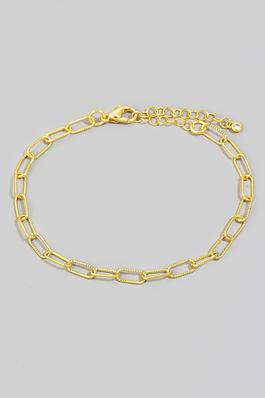 Gold Dipped Textured Chain Bracelet