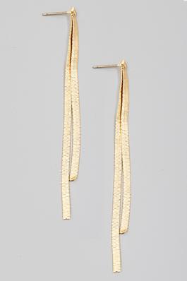 Double Herringbone Chain Dangle Earrings