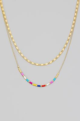Seed Beaded Dainty Chain Layered Necklace