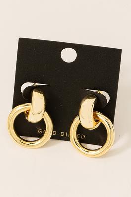 Gold Dipped Door Knocker Dangle Earrings