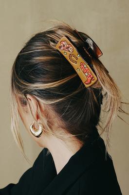 Faux Leather Western Themed Hair Claw