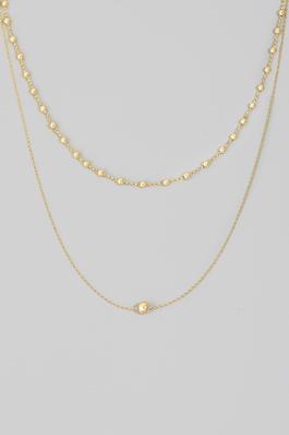 Dainty Chain Ball Bead Layered Necklace