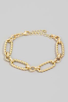 Twisted Oval Chain Link Bracelet