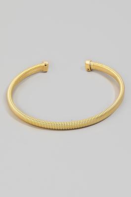 Solid Coiled Metallic Cuff Bracelet