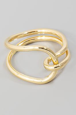 Looped Metallic Wire Band Ring
