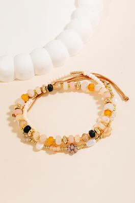 Assorted Beaded Layered Cord Bracelet