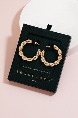 Secret Box Gold Dipped Braided Hoop Earrings