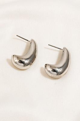 Hollow Metallic J Hoop Earrings