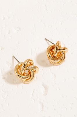 Small Knotted Hoops Stud Earrings