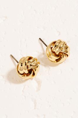 Tight Knotted Hoops Stud Earrings