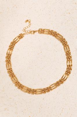 Metallic Wide Watch Chain Necklace