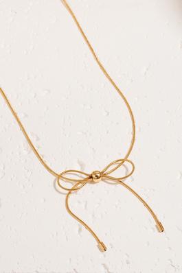 Metallic Cord Knot Charm Necklace