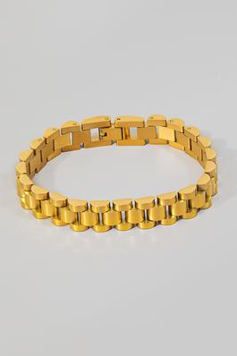 Wide Rounded Watch Chain Bracelet