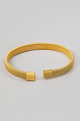 Flat Coiled Metallic Cuff Bracelet