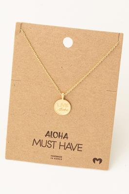 Live Aloha Coin Pendant Necklace