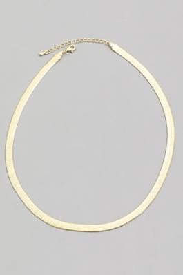 Metallic Herringbone Choker Necklace