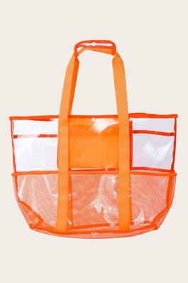 Neon Mesh Clear Tote Bag