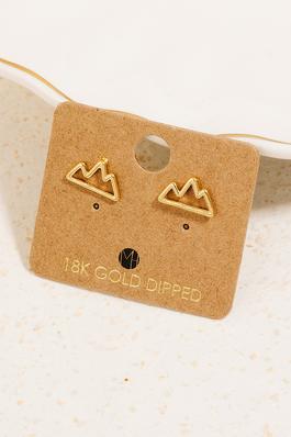 Gold Dipped Wire Mountain Stud Earrings
