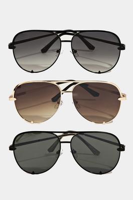 Classic Metallic Aviator Frame Sunglasses