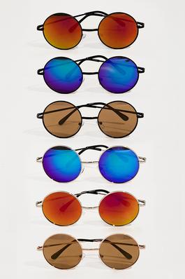 Round Lens Metal Frame Sunglasses