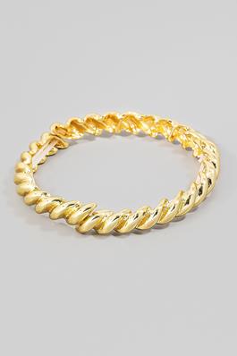 Gold Dipped Coiled Elastic Bangle Bracelet