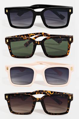 Metallic Accent Resin Frame Sunglasses