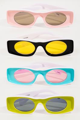 Enamel Oval Lens Sunglasses Set