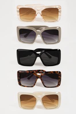 Acetate Square Frame Sunglasses Set