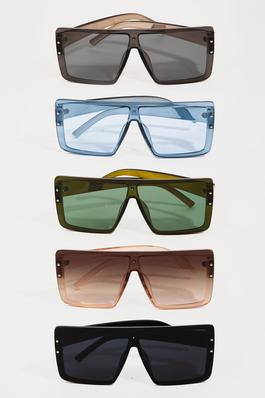 Square Shield Sunglasses Set