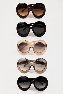 Round Lens Fashion Acetate Sunglasses Set