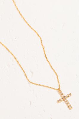 Cubic Zirconia Pave Cross Pendant Necklace