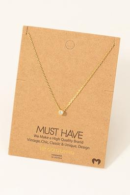 Gold Dipped Mini Cz Pendant Necklace