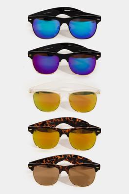 Assorted Half Acetate Rim Sunglasses Set