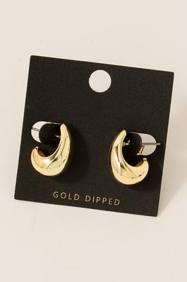 Gold Dipped Tear Huggie Earrings