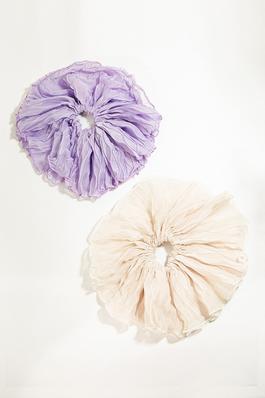 Lavender White Scrunchie Set
