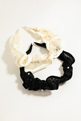 Two Piece Pearl Fabric Headband Set