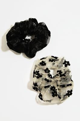 Two Piece Flower Print Scrunchie Set