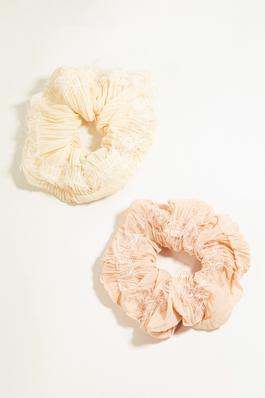 Two Piece Fuzzy Hair Scrunchie Set