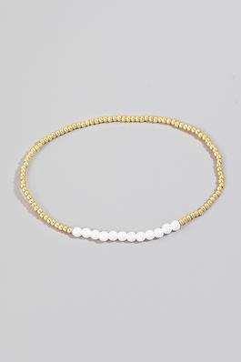 Gold Dipped And Pearl Beaded Bracelet