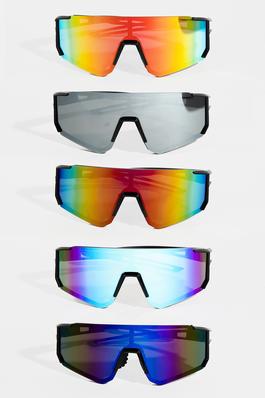 Mirrored Framelss Shield Sunglasses