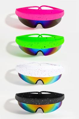 Paint Splatter Visor Shade Sunglasses Set