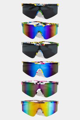 Fashionable Frame Shield Sunglasses Set