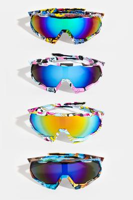 Assorted Thick Frame Pattern Sunglasses Set