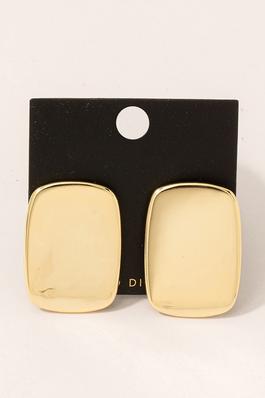 Gold Dipped Flat Rectangle Post Earrings