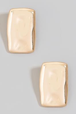 Gold Rectangle Post Earrings