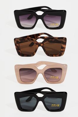 Thick Plastic Frame Cat Eye Sunglasses