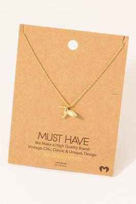 Gold Dipped Humming Bird Pendant Necklace