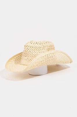 Intricate Straw Braided Fedora Hat