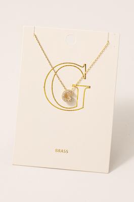 Pave Letter G Pendant Chain Necklace