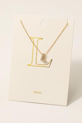 Pave Letter L Pendant Chain Necklace